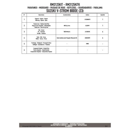 Sárvédő rögzítő kit SUZUKI GSX-8S (23-25), SUZUKI V-Strom 800DE (23-25), SUZUKI V-Strom 800SE (23-25) GIVI