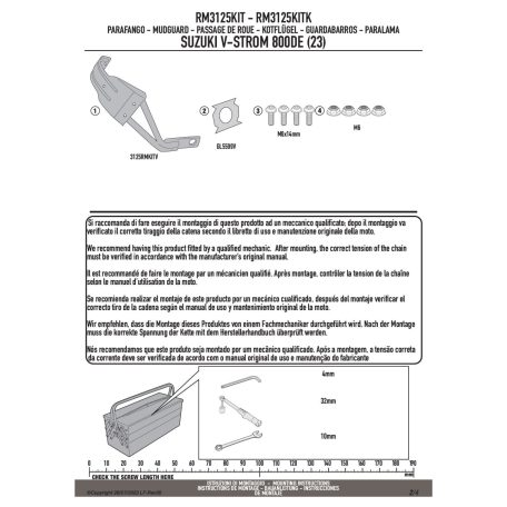 Sárvédő rögzítő kit SUZUKI GSX-8S (23-25), SUZUKI V-Strom 800DE (23-25), SUZUKI V-Strom 800SE (23-25) GIVI
