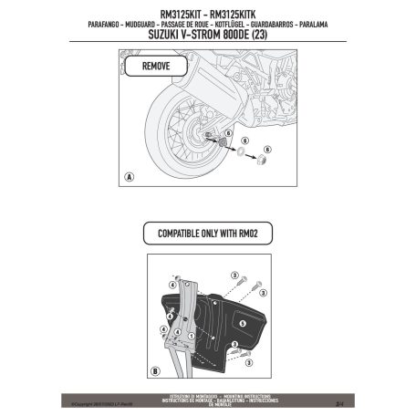 Sárvédő rögzítő kit SUZUKI GSX-8S (23-25), SUZUKI V-Strom 800DE (23-25), SUZUKI V-Strom 800SE (23-25) GIVI