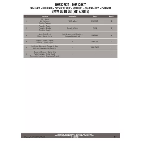 Sárvédő rögzítő kit BMW G 310 GS (2017-2024) GIVI