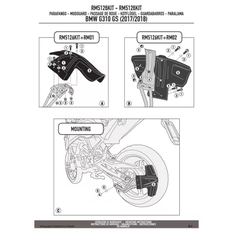 Sárvédő rögzítő kit BMW G 310 GS (2017-2024) GIVI