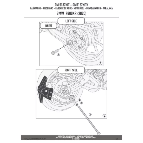 Sárvédő rögzítő kit BMW F 900 R (2020-2025) / F 900 XR (2020-2025) GIVI