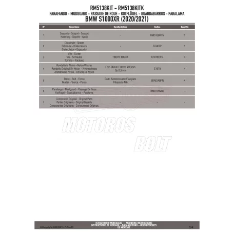 Sárvédő rögzítő kit BMW S 1000 XR (20-24) GIVI