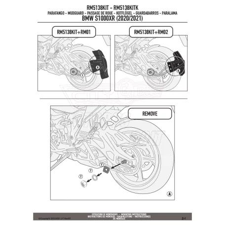 Sárvédő rögzítő kit BMW S 1000 XR (20-24) GIVI