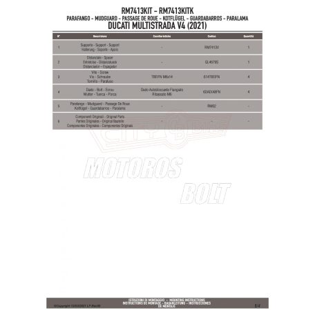 Sárvédő rögzítő kit DUCATI MULTISTRADA V4 / V4 S (21-24) GIVI