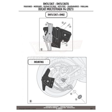 Sárvédő rögzítő kit DUCATI MULTISTRADA V4 / V4 S (21-24) GIVI