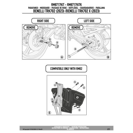 Sárvédő rögzítő kit BENELLI TRK702 (23-25), BENELLI TRK702 X (23-25) GIVI