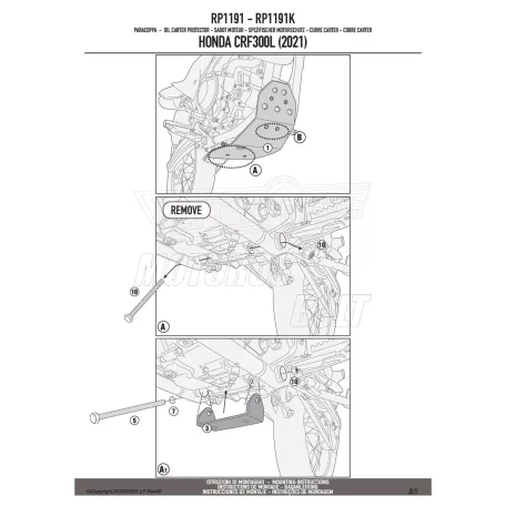 Motorblokk védő HONDA CRF 300 L (2021-2024) GIVI