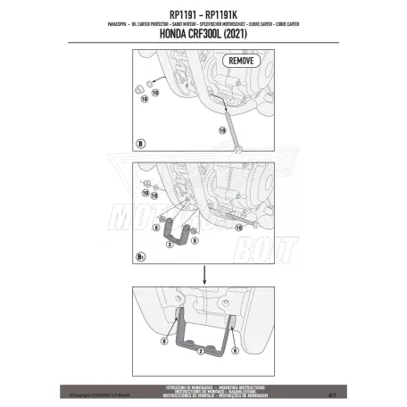 Motorblokk védő HONDA CRF 300 L (2021-2024) GIVI