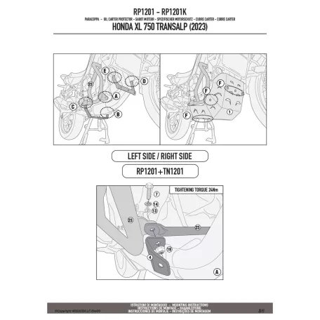Motorblokk védő HONDA XL 750 Transalp (2023 > 2024), HONDA XL 750 Transalp (2025) GIVI