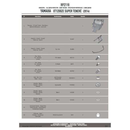 Motorblokk védő Yamaha XT 1200 Z Super Teneré (2010-2018) / Yamaha XT 1200 ZE Super Teneré (2014-2018) GIVI