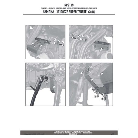 Motorblokk védő Yamaha XT 1200 Z Super Teneré (2010-2018) / Yamaha XT 1200 ZE Super Teneré (2014-2018) GIVI