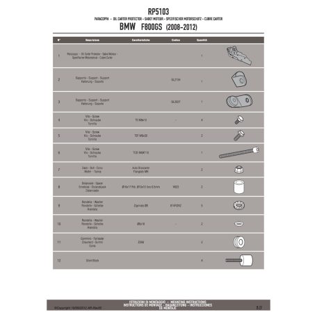 Motorblokk védő BMW F 650 GS / F 800 GS (2008-2017) / BMW F 700 GS (2013-2017) / BMW F 800 GS Adventure (2013-2018) GIVI
