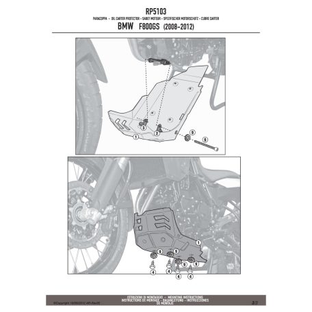 Motorblokk védő BMW F 650 GS / F 800 GS (2008-2017) / BMW F 700 GS (2013-2017) / BMW F 800 GS Adventure (2013-2018) GIVI