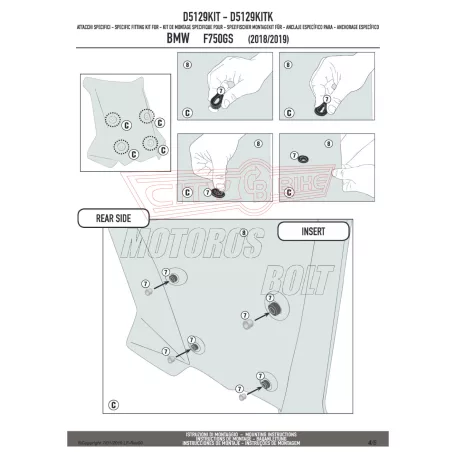 Motorblokk védő kiegészítő szett BMW F 750 GS (2018-2023) GIVI