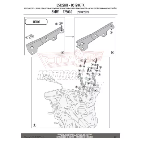Motorblokk védő kiegészítő szett BMW F 750 GS (2018-2023) GIVI