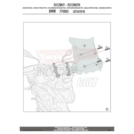 Motorblokk védő kiegészítő szett BMW F 750 GS (2018-2023) GIVI