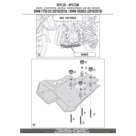 Motorblokk védő BMW F 750 GS (2018-2021) / BMW F 850 GS (2018-2020) GIVI