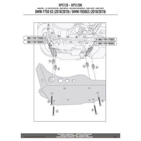 Motorblokk védő BMW F 750 GS (2018-2021) / BMW F 850 GS (2018-2020) GIVI