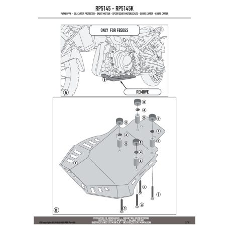 Motorblokk védő BMW F 750/850/900 GS GIVI