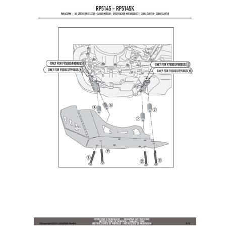 Motorblokk védő BMW F 750/850/900 GS GIVI