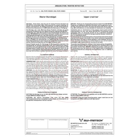 SW-MOTECH fekete felső bukócső – BMW motorokhoz