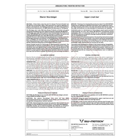 SW-MOTECH ezüst felső bukócső – BMW motorokhoz