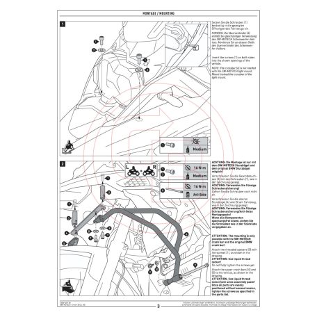SW-MOTECH ezüst felső bukócső – BMW motorokhoz