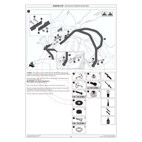 SW-MOTECH bukócső – BMW R 1300 GS (2023-2026) felső fekete
