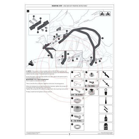SW-MOTECH bukócső – BMW R 1300 GS felső ezüst