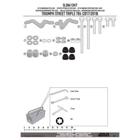 Bukógomba rögzítő szett TRIUMPH Street Triple 765 (2017-2020) GIVI