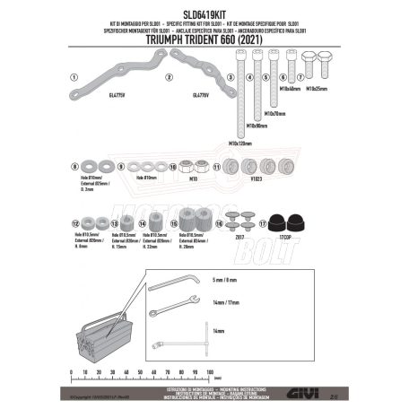 Bukógomba rögzítő kit TRIUMPH TRIDENT 660 (21-24) GIVI