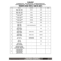   Bukógomba rögzítő szett TRIUMPH Speed Triple 1200 RS (2021-2024)GIVI