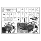Csomagtartó Piaggio X8 125-150-200-250-400 (04-10) / Piaggio X-Evo 125-200-400 (07-11) GIVI MonoKEY dobozhoz