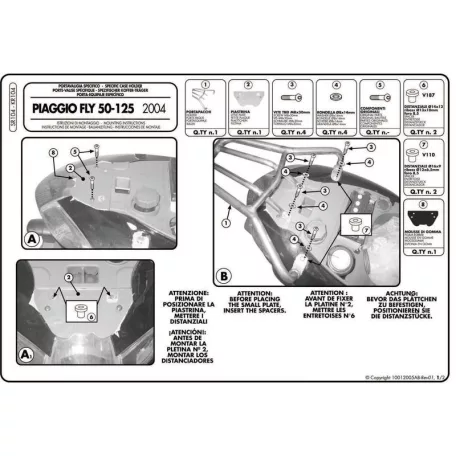 Csomagtartó Piaggio Fly 50-125-150 (04-17) GIVI