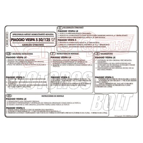 Csomagtartó Piaggio Vespa LX 50-125-150 (05-14) / Piaggio Vespa S 50-125-150 (07-14) GIVI
