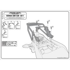   Csomagtartó alap Honda CBR 125 R (11-17) / Honda CBR 250 R (11-15) GIVI