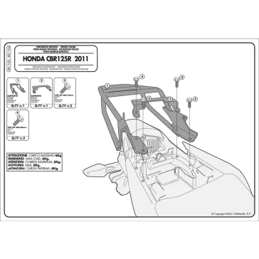   Csomagtartó alap Honda CBR 125 R (11-17) / Honda CBR 250 R (11-15) GIVI