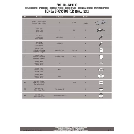 Csomagtartó alap Honda Crosstourer 1200 / Crosstourer 1200 DCT (2012-2018) GIVI