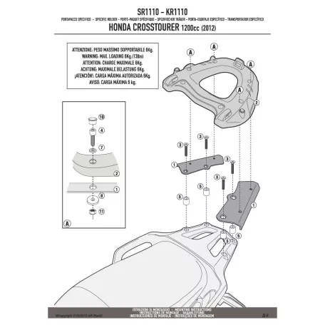 Csomagtartó alap Honda Crosstourer 1200 / Crosstourer 1200 DCT (2012-2018) GIVI
