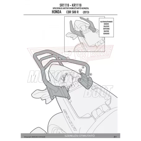 Csomagtartó alap HONDA CB 500 F (13-15) / HONDA CBR 500 R (13-15) GIVI