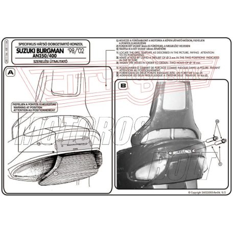 Csomagtartó Suzuki AN 250-400 Burgman (98-02) GIVI