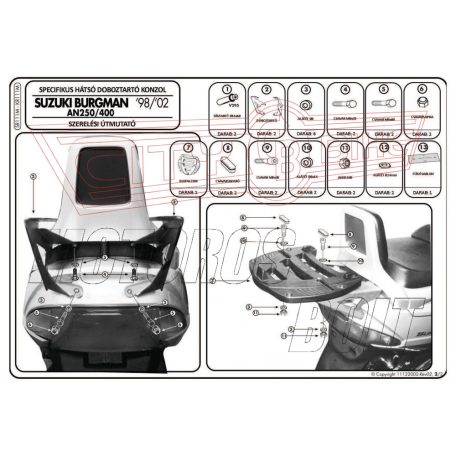 Csomagtartó Suzuki AN 250-400 Burgman (98-02) GIVI