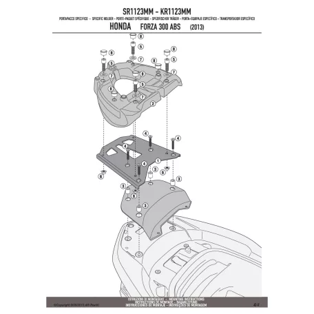 Csomagtartó alap HONDA FORZA 300 ABS (13-17) GIVI
