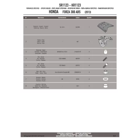 Csomagtartó alap HONDA FORZA 300 ABS (13-17) GIVI