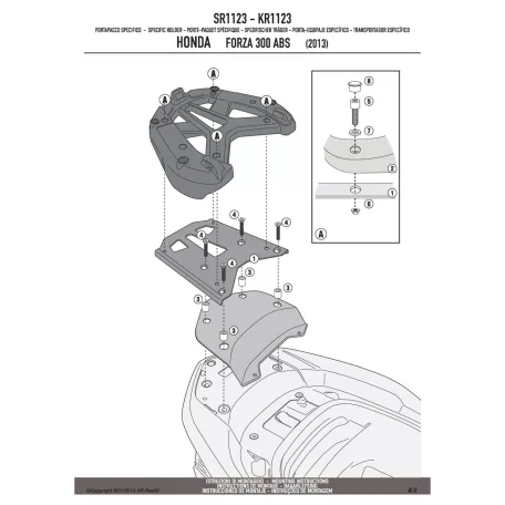 Csomagtartó alap HONDA FORZA 300 ABS (13-17) GIVI