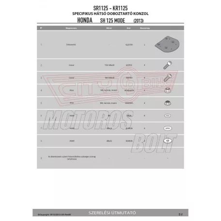 Csomagtartó alap HONDA SH MODE 125 (13-24) GIVI