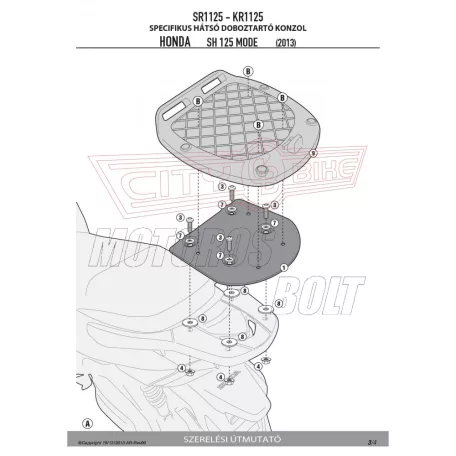 Csomagtartó alap HONDA SH MODE 125 (13-24) GIVI
