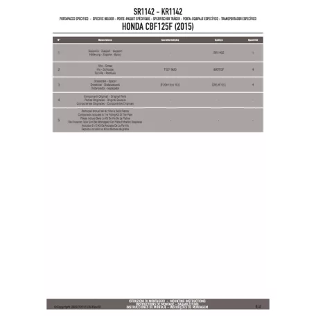 Csomagtartó alap Honda CB 125 F (2015-2020) GIVI