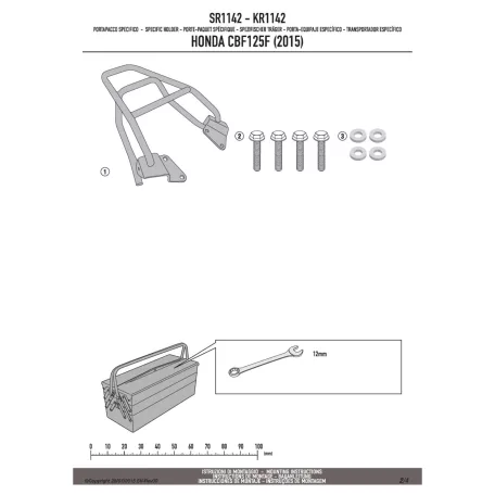 Csomagtartó alap Honda CB 125 F (2015-2020) GIVI